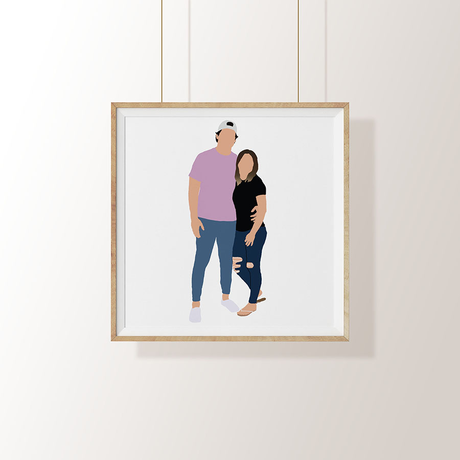 Couples faceless digital portrait